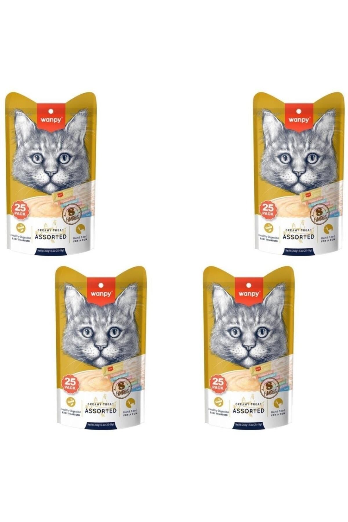 Karışık 8 Lezzetli Krema Kedi Ödülü 25x14 Gr X 4 Adet